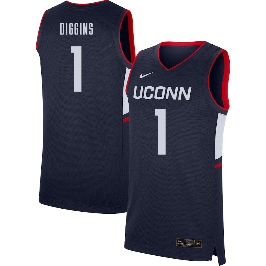 Men #1 Rahsool Diggins Uconn Huskies College Basketball Jerseys Sale-Navy